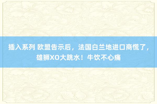 插入系列 欧盟告示后，法国白兰地进口商慌了，雄狮XO大跳水！牛饮不心痛