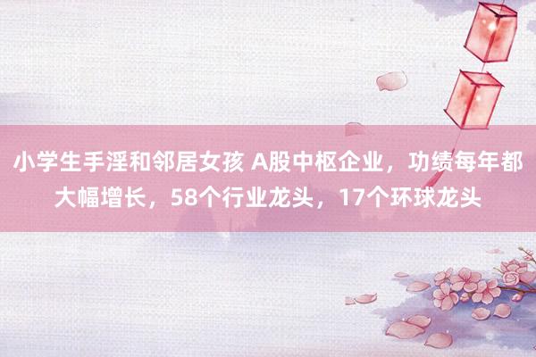 小学生手淫和邻居女孩 A股中枢企业，功绩每年都大幅增长，58个行业龙头，17个环球龙头