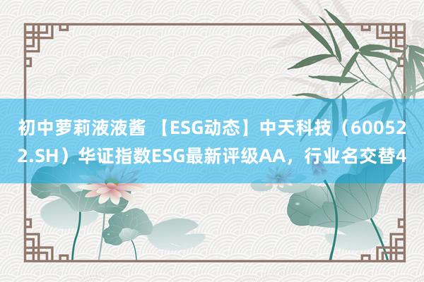 初中萝莉液液酱 【ESG动态】中天科技（600522.SH）华证指数ESG最新评级AA，行业名交替4