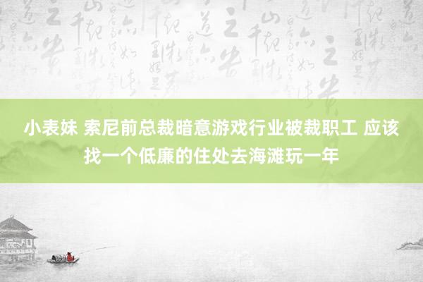 小表妹 索尼前总裁暗意游戏行业被裁职工 应该找一个低廉的住处去海滩玩一年