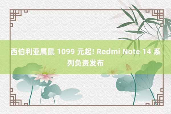 西伯利亚属鼠 1099 元起! Redmi Note 14 系列负责发布