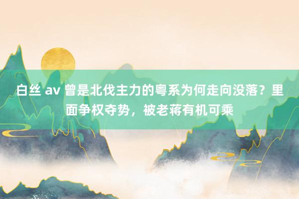 白丝 av 曾是北伐主力的粤系为何走向没落？里面争权夺势，被老蒋有机可乘