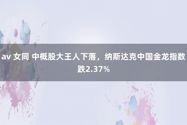 av 女同 中概股大王人下落，纳斯达克中国金龙指数跌2.37%