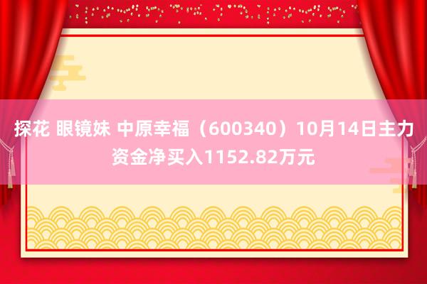 探花 眼镜妹 中原幸福（600340）10月14日主力资金净买入1152.82万元