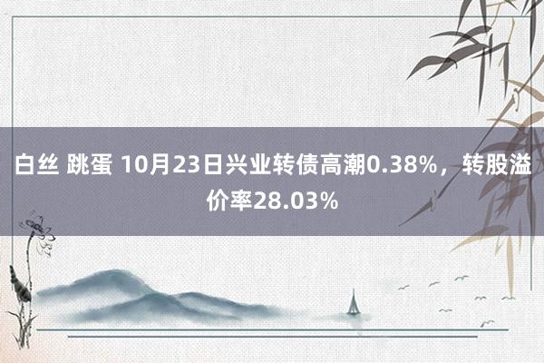 白丝 跳蛋 10月23日兴业转债高潮0.38%，转股溢价率28.03%