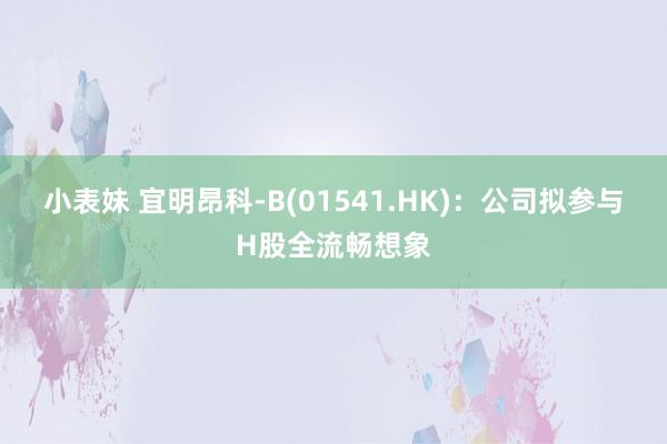 小表妹 宜明昂科-B(01541.HK)：公司拟参与H股全流畅想象