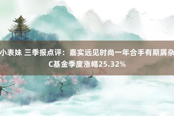 小表妹 三季报点评：嘉实远见时尚一年合手有期羼杂C基金季度涨幅25.32%