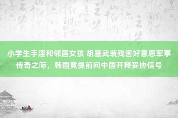 小学生手淫和邻居女孩 胡塞武装残害好意思军事传奇之际，韩国竟提前向中国开释妥协信号