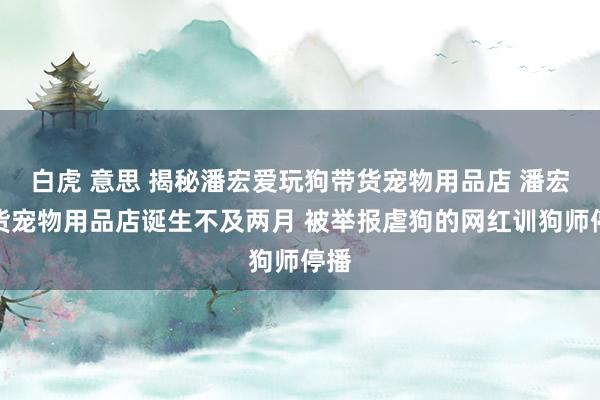 白虎 意思 揭秘潘宏爱玩狗带货宠物用品店 潘宏带货宠物用品店诞生不及两月 被举报虐狗的网红训狗师停播