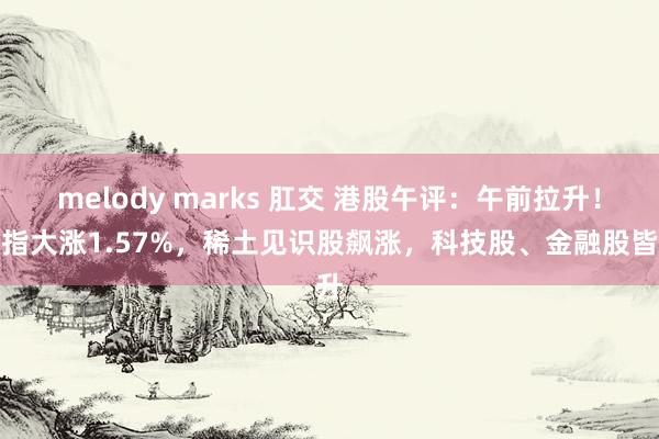 melody marks 肛交 港股午评：午前拉升！恒指大涨1.57%，稀土见识股飙涨，科技股、金融股皆升