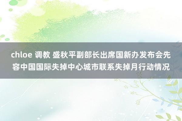 chloe 调教 盛秋平副部长出席国新办发布会先容中国国际失掉中心城市联系失掉月行动情况