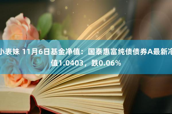 小表妹 11月6日基金净值：国泰惠富纯债债券A最新净值1.0403，跌0.06%