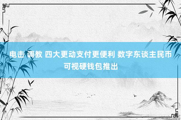 电击 调教 四大更动支付更便利 数字东谈主民币可视硬钱包推出