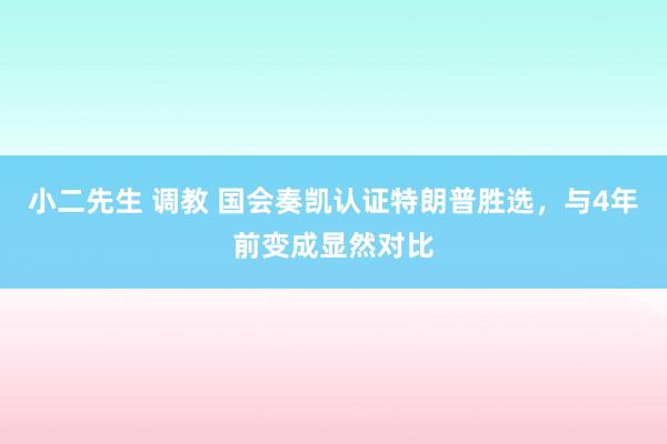 小二先生 调教 国会奏凯认证特朗普胜选，与4年前变成显然对比