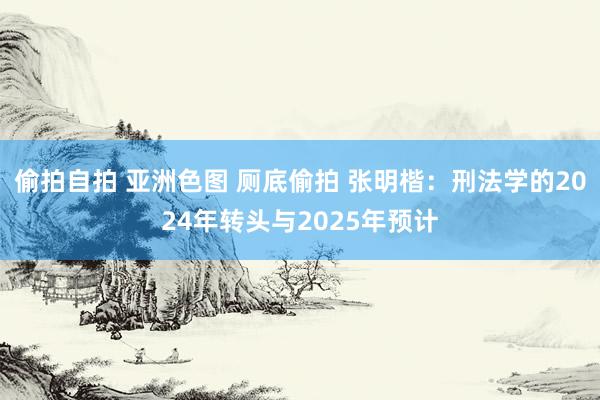 偷拍自拍 亚洲色图 厕底偷拍 张明楷：刑法学的2024年转头与2025年预计