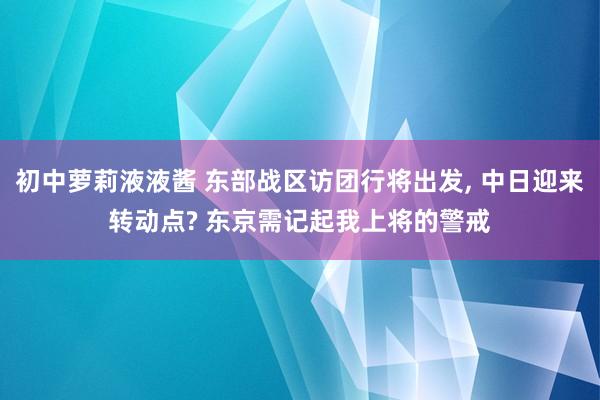 初中萝莉液液酱 东部战区访团行将出发， 中日迎来转动点? 东京需记起我上将的警戒