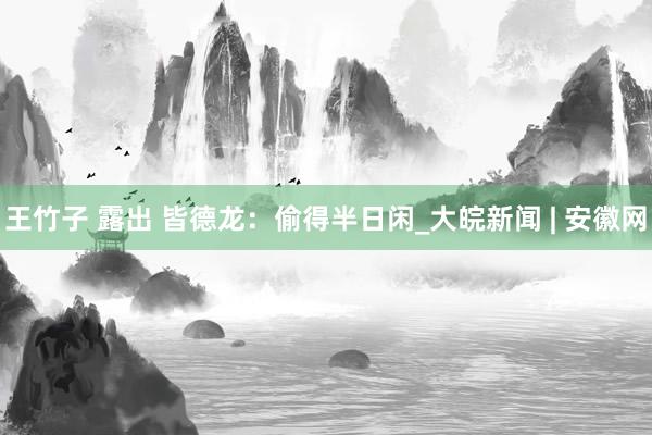 王竹子 露出 皆德龙：偷得半日闲_大皖新闻 | 安徽网